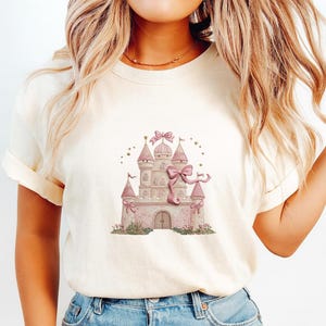 Princess Castle Embroidery Design with Bow, Cute Pink Fairy Tale Castle, Baby Girl Nursery Embroidery File, 5 sizes, Instant Download image 5