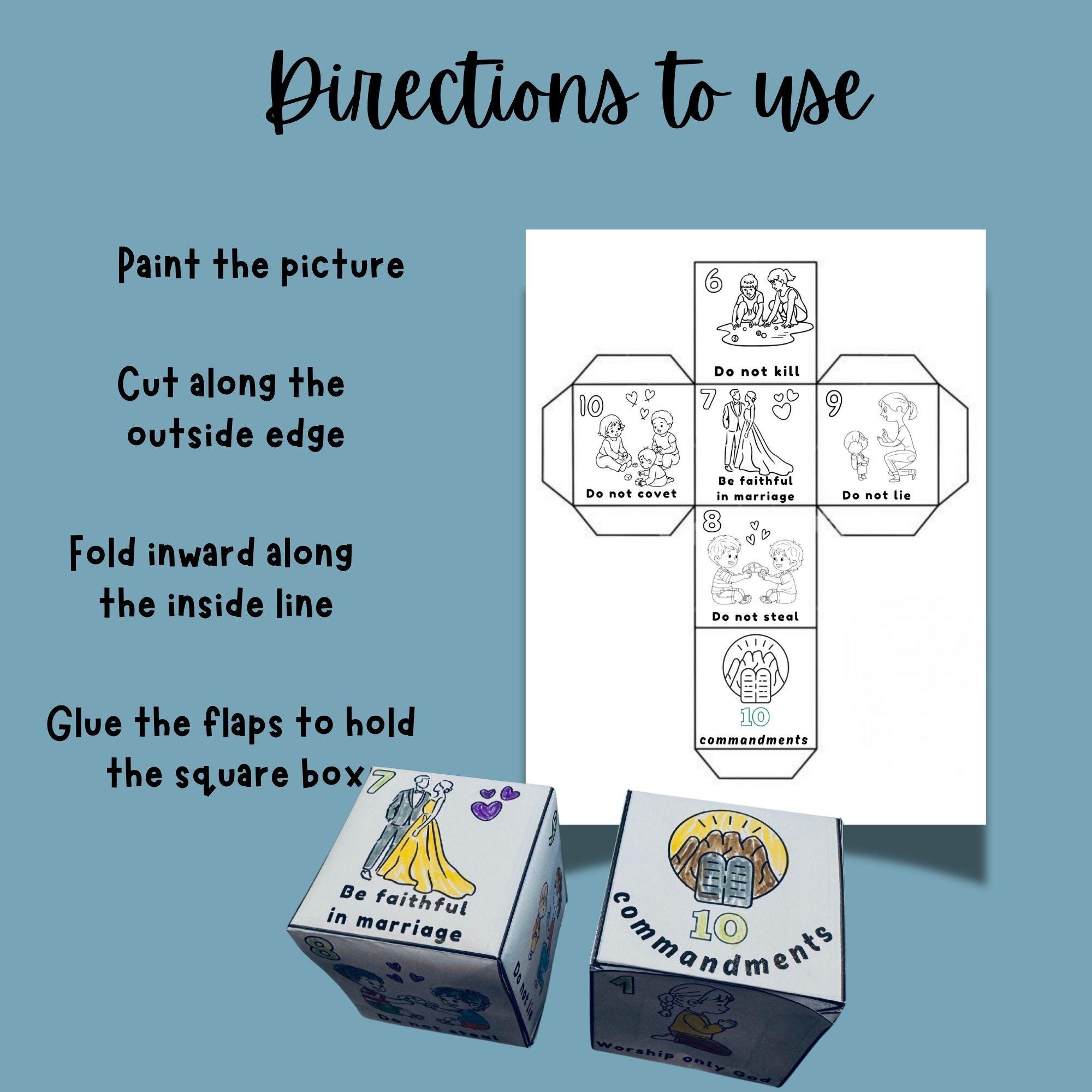 Ten Commandments Shadow Box 10 Commandments Box Craft for Kids | Printable Bible Activity | Sunday ...