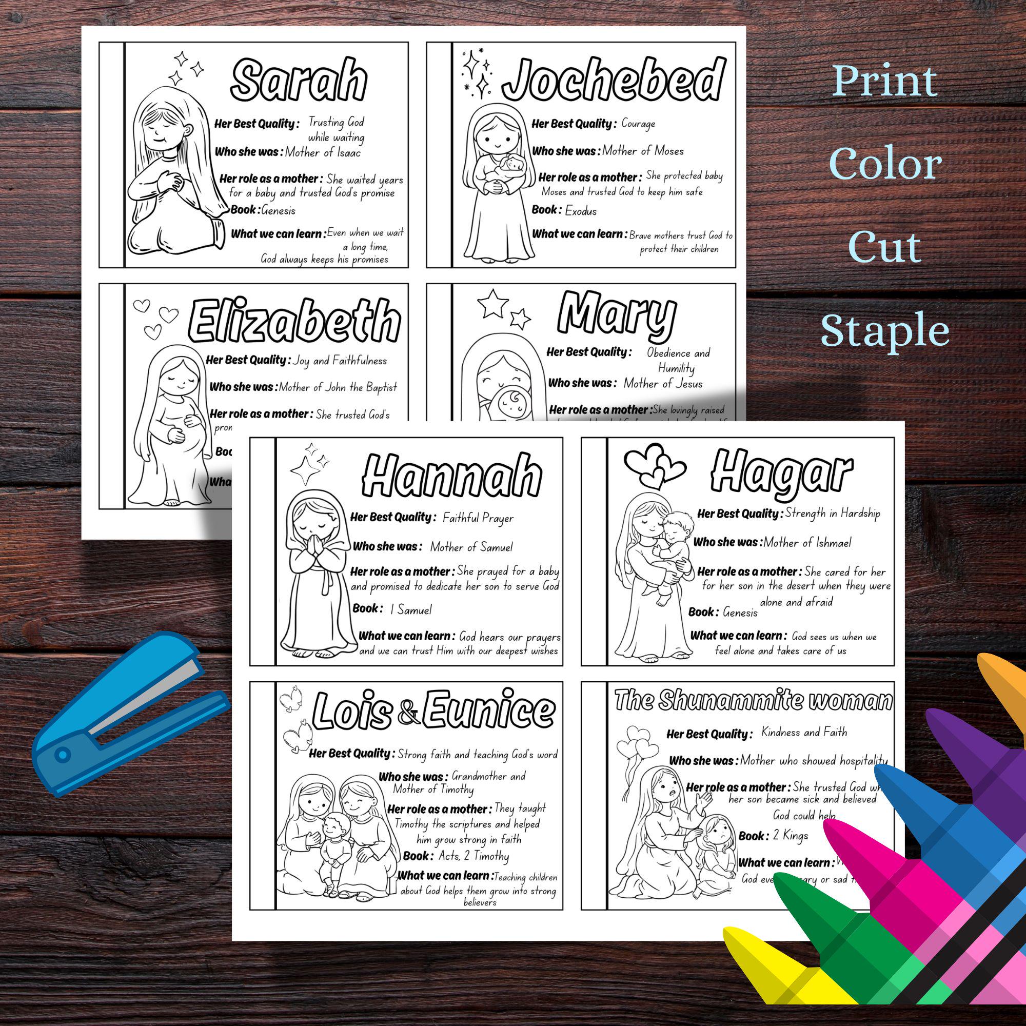 Mother’s Day Sunday School Activity | Mothers of the Bible Mini Book ...