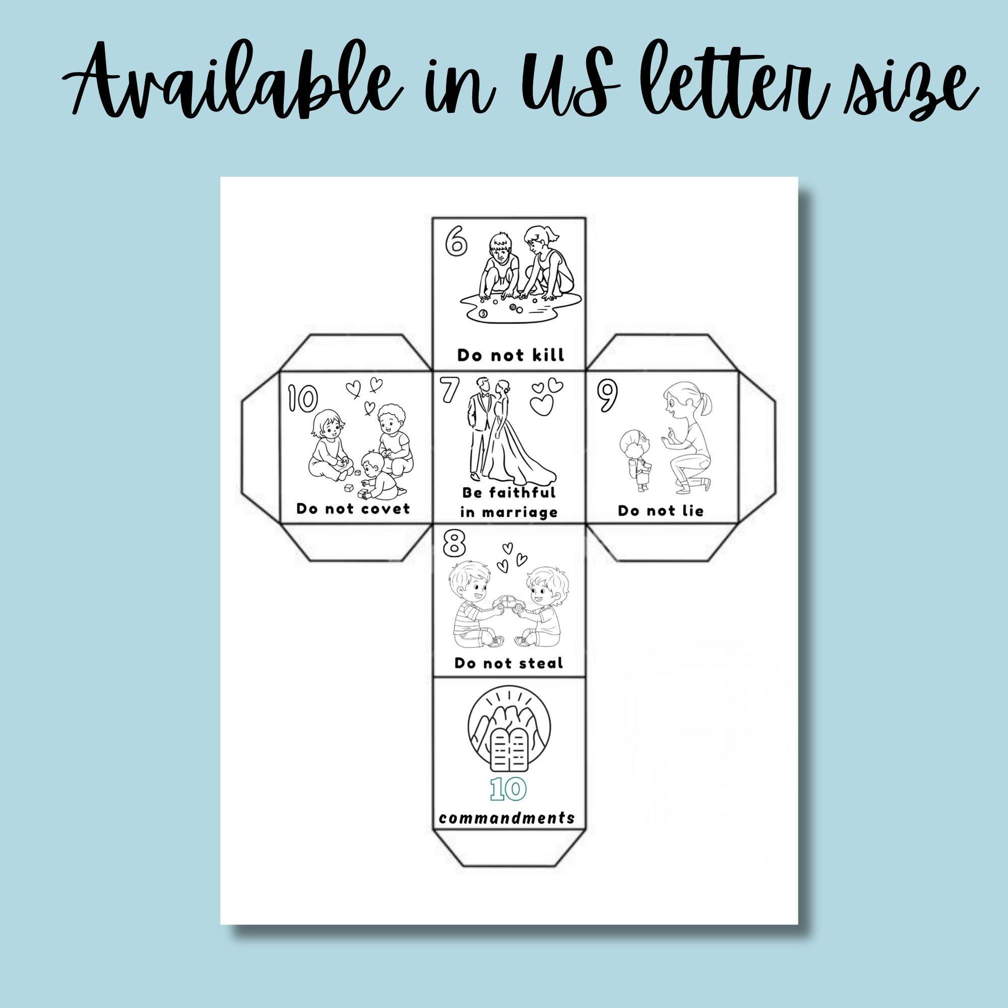 Ten Commandments Shadow Box 10 Commandments Box Craft for Kids | Printable Bible Activity | Sunday ...
