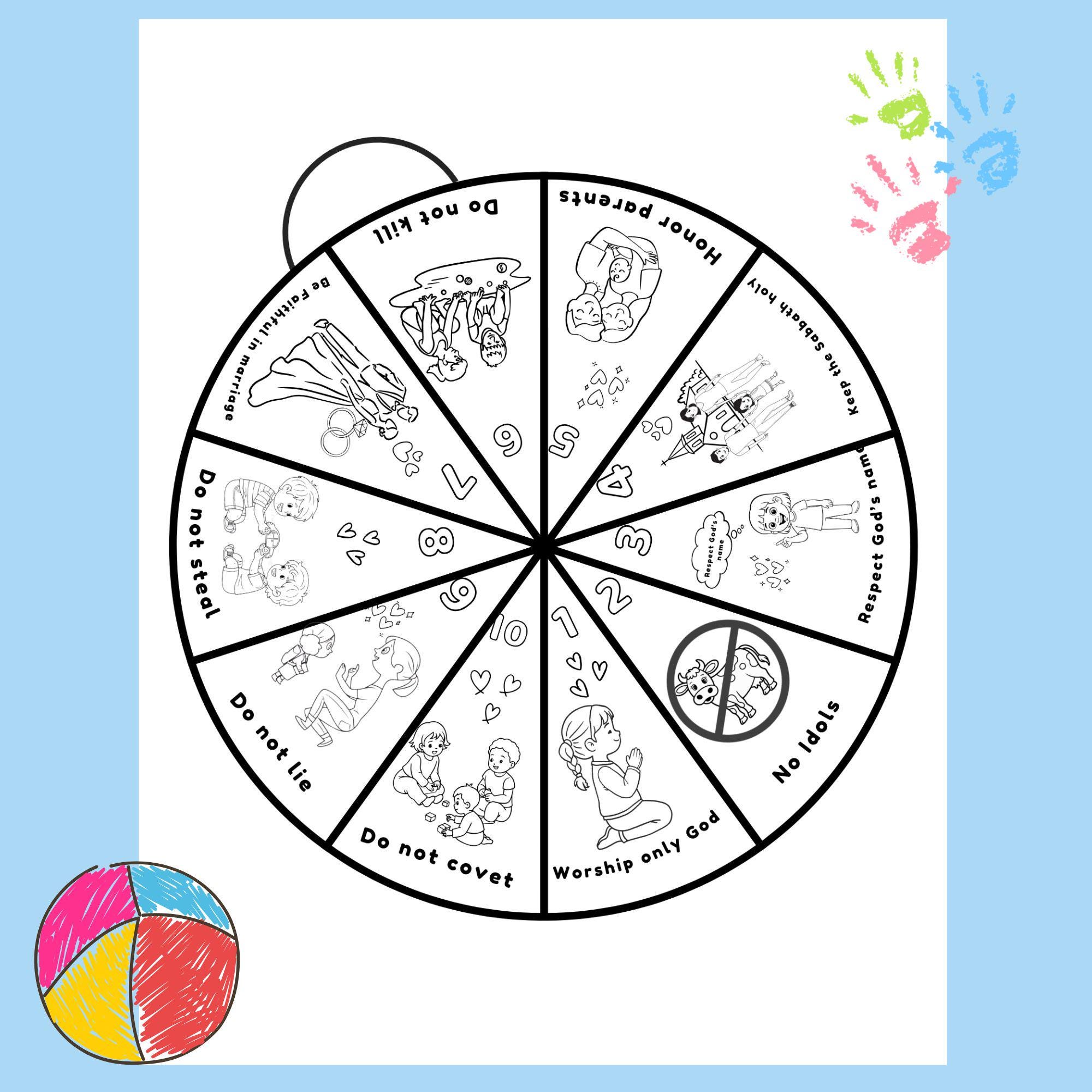 10 Commandments Crafts for Kids Printable| Sunday School Bible Activity ...
