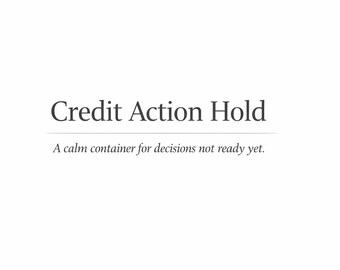 Credit Action Hold | Credit Decision Workbook | Printable Credit Reflection PDF | Calm Financial Pause Tool