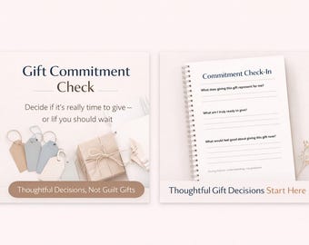 Gift Commitment Check | Thoughtful Gift Decision Workbook | Last-Minute Gift Clarity | Stop Overthinking Gifts | Printable PDF