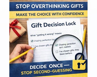 Last Minute Gift Decision Worksheet | Gift Ideas Help | Stop Overthinking Gifts | Printable PDF