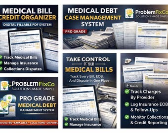 Medical Debt Credit Repair Kit | Medical Bills Dispute Organizer | Printable Medical Collections Tracker | Credit Cleanup System PDF