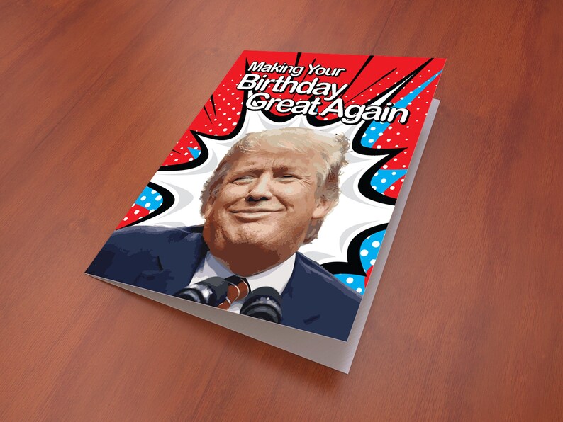 Customizable Printable Birthday Card PDF Funny Donald Trump | Etsy