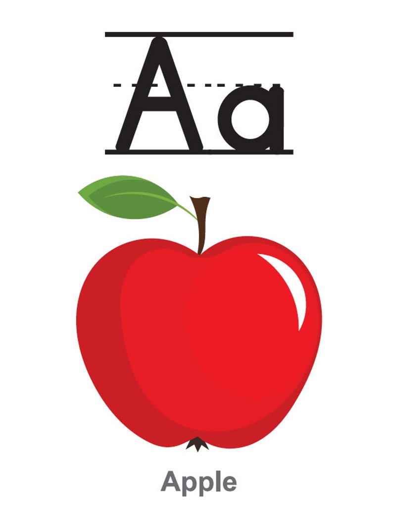 ABC Flash Cards Printable PDF - Etsy