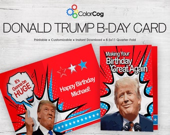 customizable printable birthday card pdf funny donald trump etsy singapore