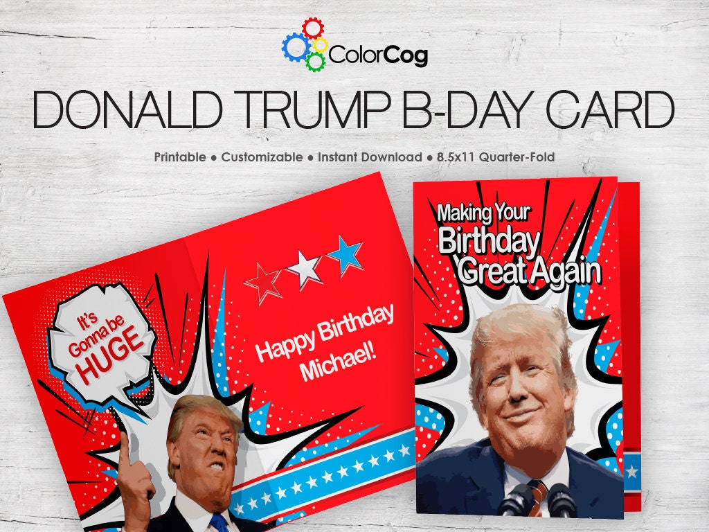 customizable printable birthday card pdf funny donald trump etsy singapore