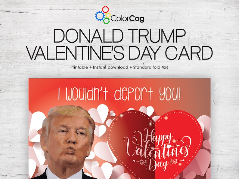 Printable Valentine's Day Card PDF Funny Donald Trump | Etsy