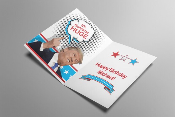 customizable printable birthday card pdf funny donald trump etsy