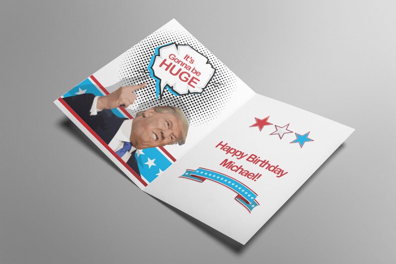 Customizable Printable Birthday Card PDF Funny Donald Trump - Etsy