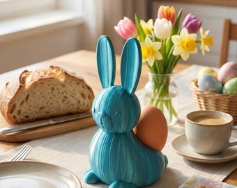 Easter Bunny Egg Cup STL | 3D Print Files | Modern Rabbit Egg Holder