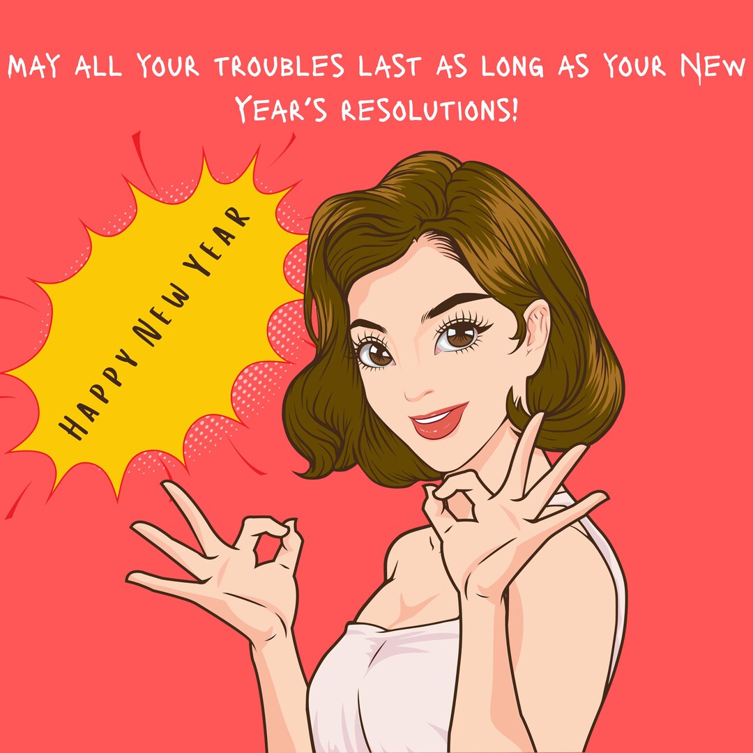Funny New Year Wallpaper | Resolution Quote | Humorous Digital Design