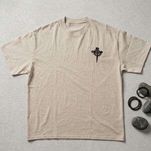 Embroidered Christian Vintage T-Shirt : Jesus Cross, Bible Verse, Custom Thread Color, Custom Text
