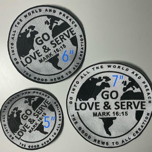 Mark 16:15 - Christian Embroidered Iron On Patch for Clothes & Accessories, Spread the Good News,