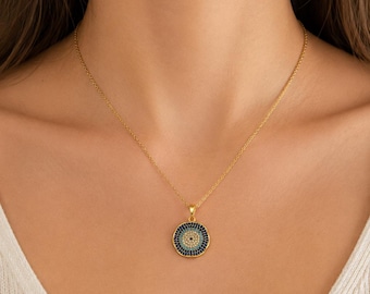 Minimalist Lucky Charm Jewelry, Dainty Turkish Evil Eye