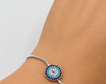 Gold & Silver Plated CZ Crystal Bracelet, Dainty Protection Jewelry