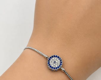 Gold & Silver CZ Bracelet, Minimalist Protection Bracelet