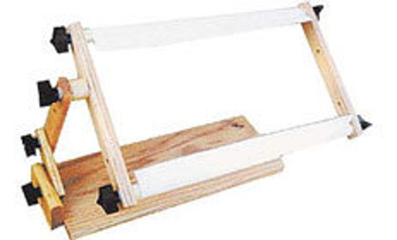 K's Creations STAINED Z-Frame Lap Frame Needlework Stand holds Qsnaps, Stretcher Bars, & Scroll Frames up to 22 image 3