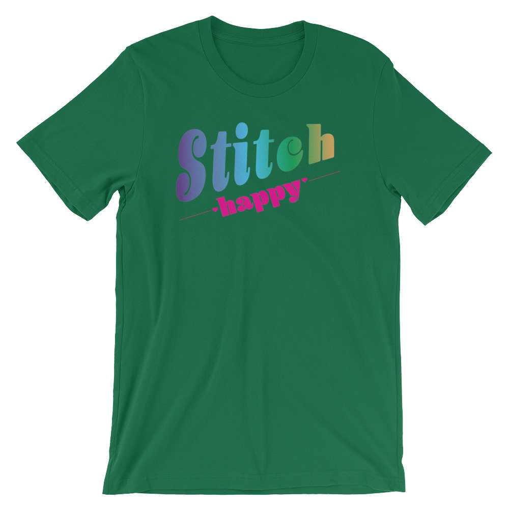 Stitch Happy Short-sleeve T-shirt - Sewing, Quilting, Needlework