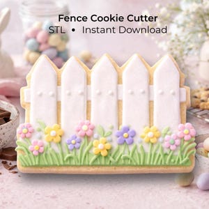 White Picket Fence Cookie Cutter STL | Funny Easter Carrot Design (Digital Download) 9 SIZES