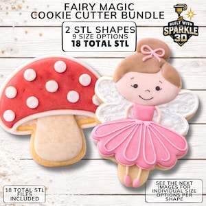 Fairy & Toadstool Cookie Cutter STL Bundle| 3D Printable STL File (Digital Download)