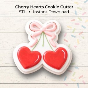 Heart Cherry Cookie Cutter STL | 3D Printable Valentine (Digital Download)