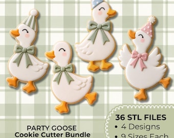Silly Goose Bundle Cookie Cutter STL Bundle | 4 Designs, 9 Sizes (Digital Download)