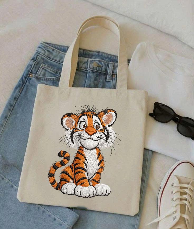 Cartoon Tiger Cub, Jungle Animal Embroidery Design, Instant Download ...