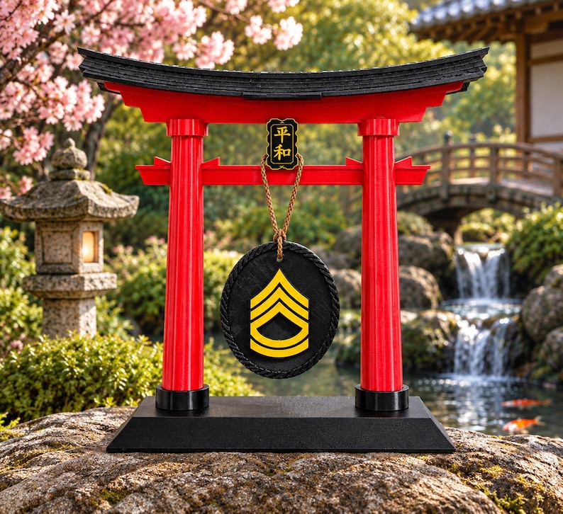 Torii Gate US Army Rank Display - Etsy
