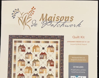 ONLY 1 AVAILABLE!  Riley Blake Maisons de Patchwork - Finished 76" x 86" - Includes pattern & all fabric for top and binding