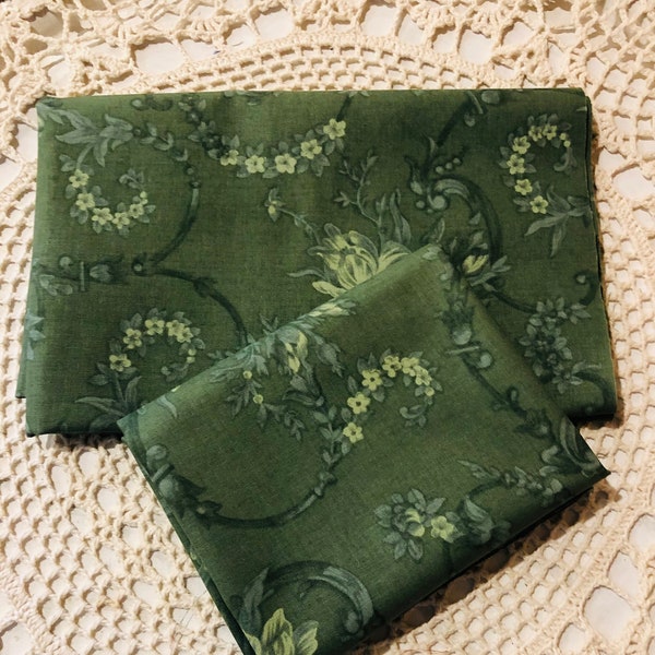 Bowood House by Robyn Pandolph - 2011 - RJR Fabric - By the Yard - 2 Yards and 2 Fat Quarters Available -Medium Green - Out of Print