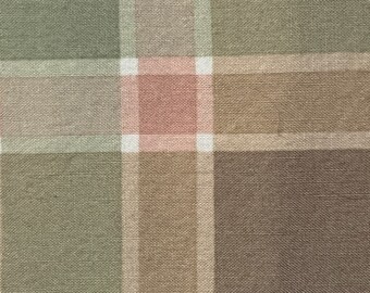 SALE!  Concord Fabrics - Plaid - Check - Color Peach, Light Green and Light Brown - Get all 9 Yards for one low price - Out of Print