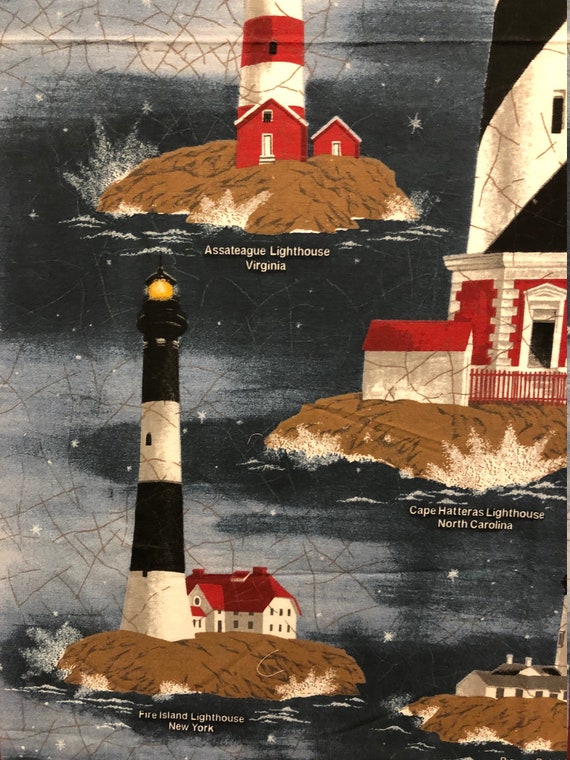 Harbor Lights - Lighthouse Wall Hanging Fabric Panel - V.I.P.