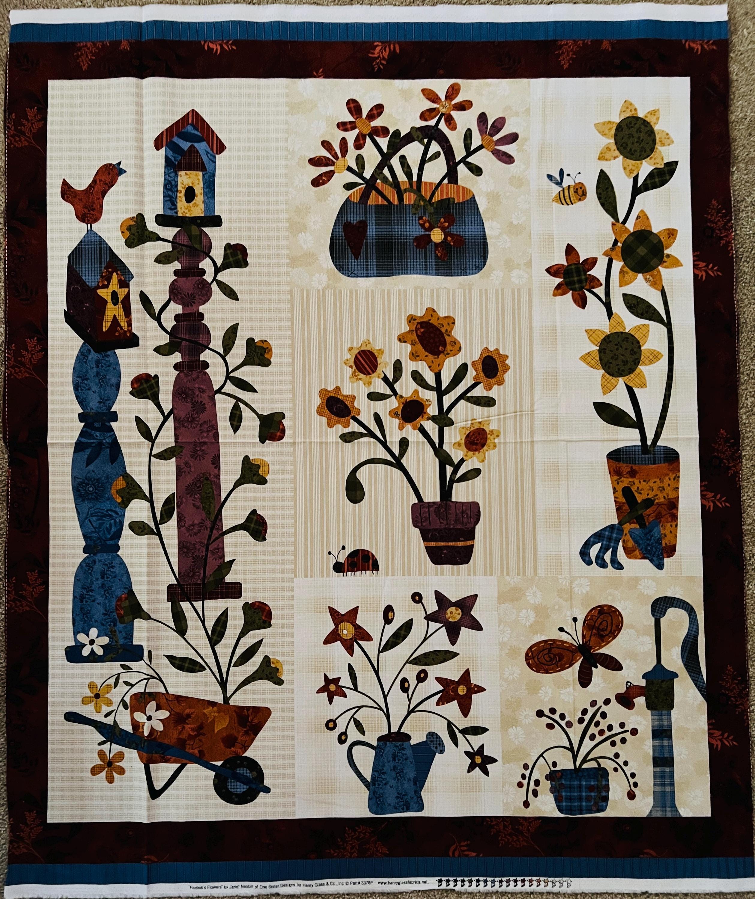 Flossie's Flowers Fabric Panel – Janet Nesbitt, Henry Glass