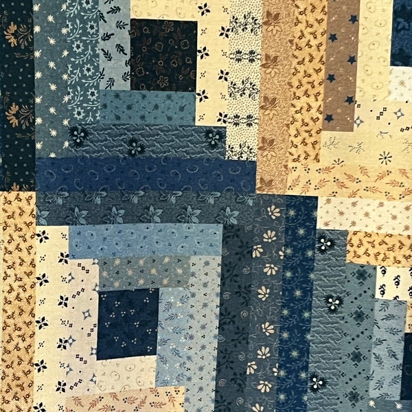 Marcus Fabrics - Pam's Cabin by Pam Buda of Heartspun Quilts - Log Cabin - blue - 2 Yards