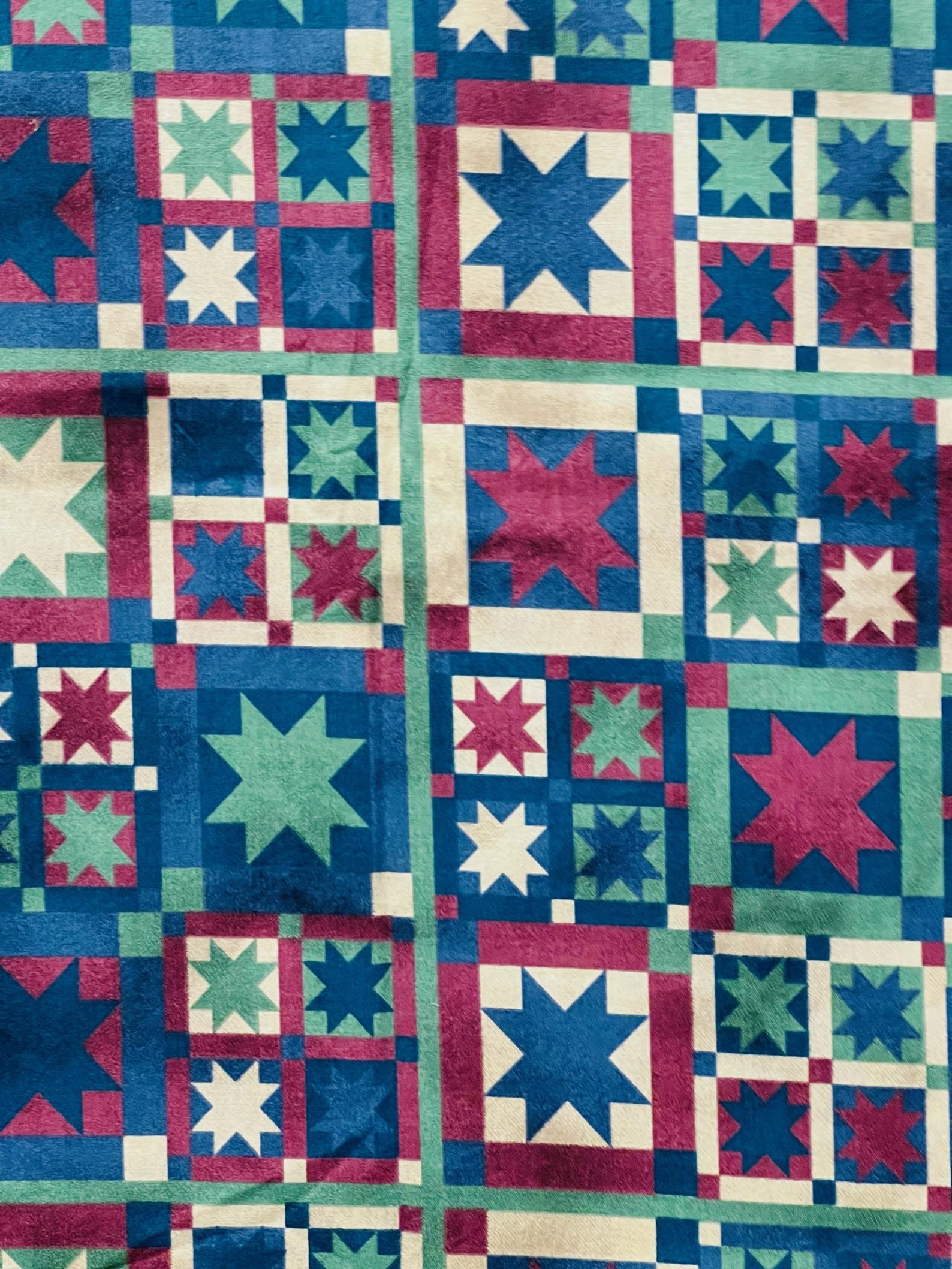 Textile Star Vintage 1998 Blank Textiles Star Quilt Fabric - 1 Yard - Out of Print ...