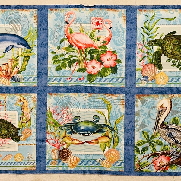 Neptune's Garden - Jane Maday - Wilmington Prints - Panel 23" x 45" plus 1/2 yard coordinating fabric - Out of Print