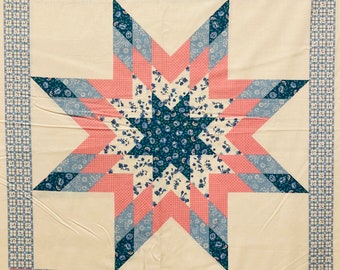 Vintage Sunburst Star Quilt Fabric - 6 Blocks, Out of Print