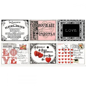 Be Mine Valentine de J. Wecker Frisch - Riley Blake Designs - Panel de 24&quot; - Patrón P12792 - 6 cuadrados de aproximadamente 12&quot; cada uno