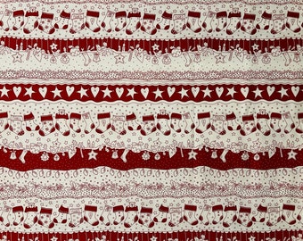 Redwork Christmas von Mandy Schal von Dandelion Designs by Henry Glass & Co - Bordürenstoff - 2 Meter