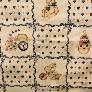 Vintage babyspeelgoed Quilt Squares-paneel 36 x 45 inch - alleen aankooppaneel of paneel met coördinerend paneel - Springs Industries - uitverkocht