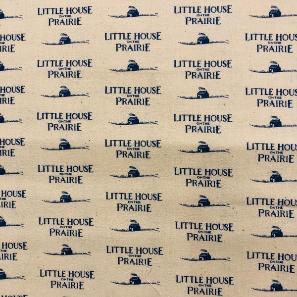 Little House on the Prairie Fabric by the Yard - Vintage - Andover - Blue Print - Out of Print