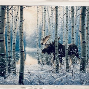 Winter Sunrise Moose - Elizabeth's Studio - Pattern 7903 Northern Promotions - New for this Year!