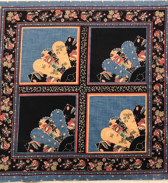 ヴィンテージ VIP ドレスデン プレートとファン キルト ブロック