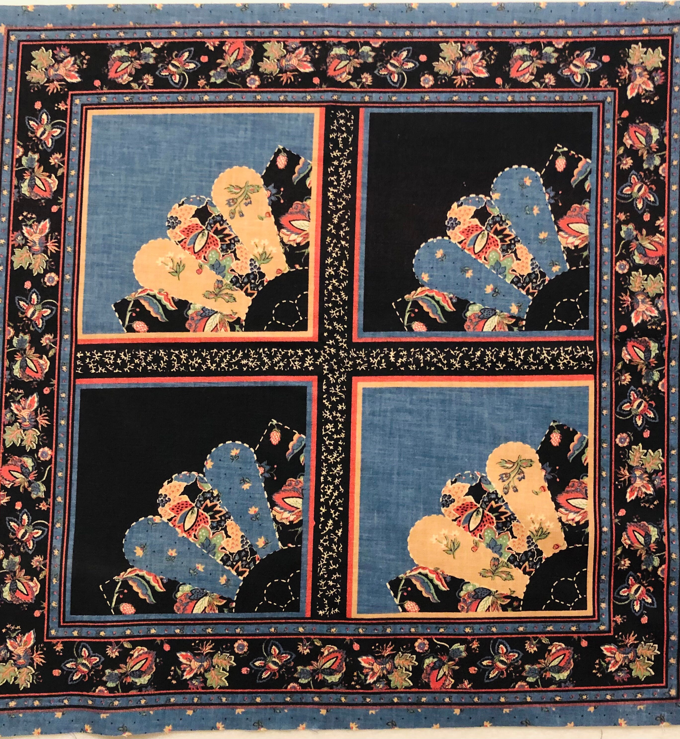 ヴィンテージ VIP ドレスデン プレートとファン キルト ブロック