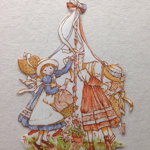 Bloque de edredón con aplique termoadhesivo de Holly Hobbie vintage - Tela American Greetings - Agotado