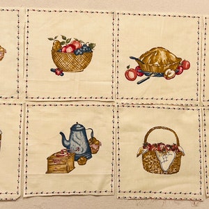 Vintage  Joan Kessler - Concord Fabrics - Kitchen Utensils - Still Life - 8 Quilt Blocks - 8&quot; Square  - Out of Print