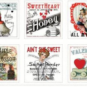 All My Heart by J. Wecker Frisch - Riley Blake Designs - Panel 24&quot; - Pattern PD14130 - 6 Squares approx. 10-1/2&quot; square each